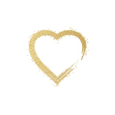 Kalp Altın, altın Glitter kalpler üzerinde şeffaf arka plan izole. Yıldız tozu ile altın parlayan kalp banner. Sihirli parçacıklar. Parlak sparkles kalp. Tatil lüks tasarımı. Vektör çizim.