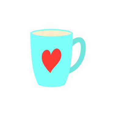 Kahve kupaları, kırmızı kahve Kupası kalp, Sevgililer günü tebrik kartı, tebrik yazıt - Happy Valentine's gün vektör simgesi
