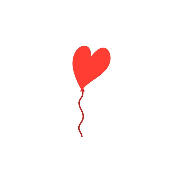 Red Heart Balloon White Vector Icon — Stock Vector