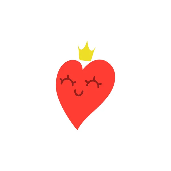 Sei Meine Königin Vektor Grußkarte Zum Valentinstag Mit Lächelndem Herzen — Stockvektor