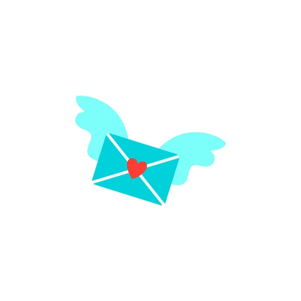 Valentin Napi Üdvözlőkártya Mail Szeretet Boríték Papír Vágott Stílusban Origami — Stock Vector