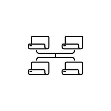 düz vektör Icon - illüstrasyon belge klasör bağlantısı simgesinin üzerine beyaz izole. Vektör simgesi