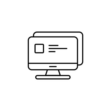 İki monitör projeksiyon beyaz zemin üzerinde. Vektör simgesi