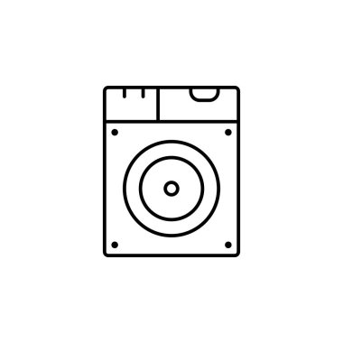 Vektör bilgisayar Hdd simgesi için yazıt Hdd dört vida başı kayıt ile açık bej renkli Saydamlık siyah kontur döner yansıtan ışık sabit dick üzerinde Sabit Disk açılar.