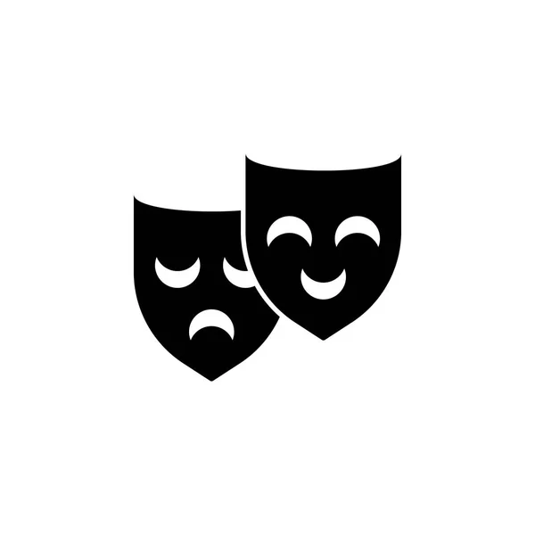 Masque Icône Simple Fête Signe Vectoriel Théâtre Illustration — Image vectorielle