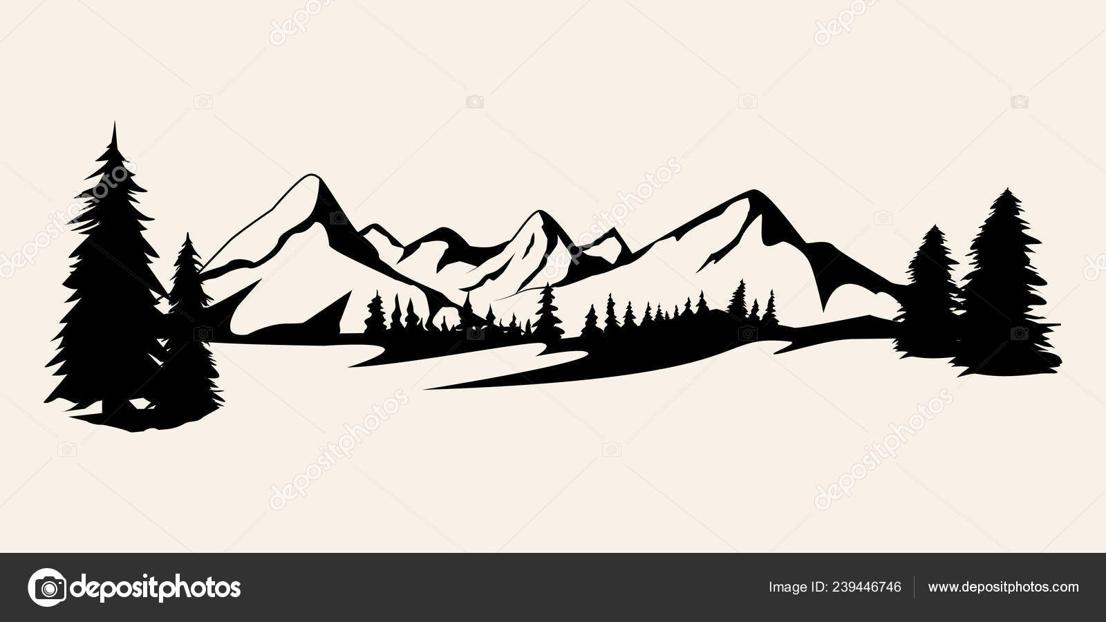 Free Free 324 Silhouette Mountain Scene Svg SVG PNG EPS DXF File