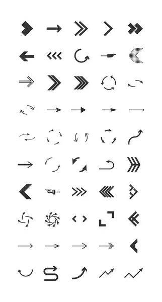 Arrows vector collection with elegant style and black color. Set of arrows 50 vector icon. Arrows vector set — Stock Vector