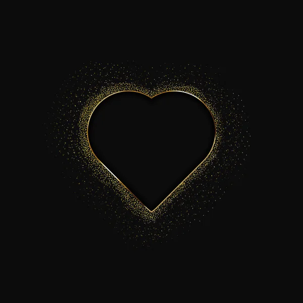 Herzen Mit Goldenem Glanz Hintergrund Illustration — Stockfoto