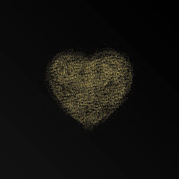 キラキラ ハートのフレーム 幸せなバレンタインデーの背景 紙吹雪粒子の輝くゴールド ストリーム 私のバレンタインのカードになります 光沢のあるハートのトレース フレアの光の効果 休日の贅沢なデザイン Illustrtion — ストック写真