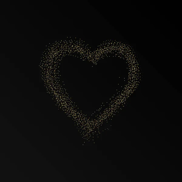 Glitter Heart Frame Happy Valentines Day Background Glowing Gold Stream — Stock Photo, Image