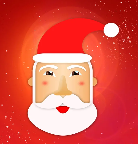 Happy Santa Clean Illustrazione Piatta Stilizzata Santa Ridente Uno Sfondo — Foto Stock