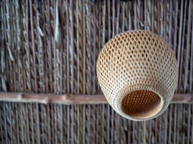 Güzel geleneksel asılı tavan ışık bambu Asya tarzı yapılan örgüleri