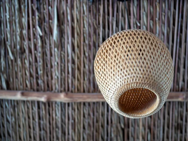 Magnifiques Tissages Traditionnels Suspendus Plafond Fabriqués Partir Style Asiatique Bambou — Photo
