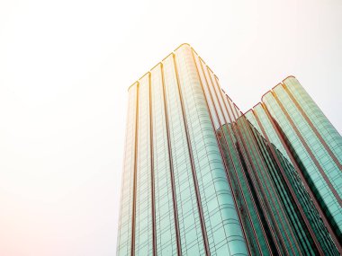 Ho Chi Minh City, Vietnam - May.1, 2018: Gökdelen, Modern şehir alanı en az tarzı ile ayakta bina