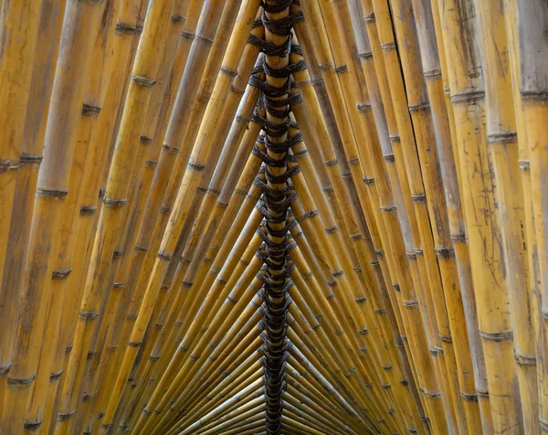 Hermoso Pabellón Bambú Marrón Dentro Fondo Textura —  Fotos de Stock