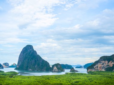 Güzel deniz manzarası görünümünü Phang nga, görünmeyen yer Samet Nangshe Phang nga ilinde, Tayland güney denir..