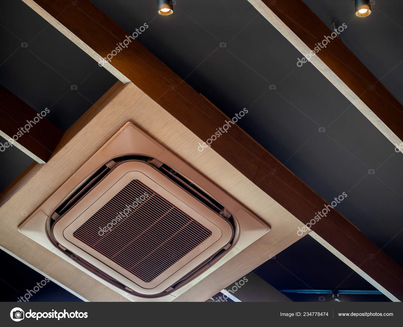 Modern Brown Ceiling Mounted Cassette Type Air Conditioner