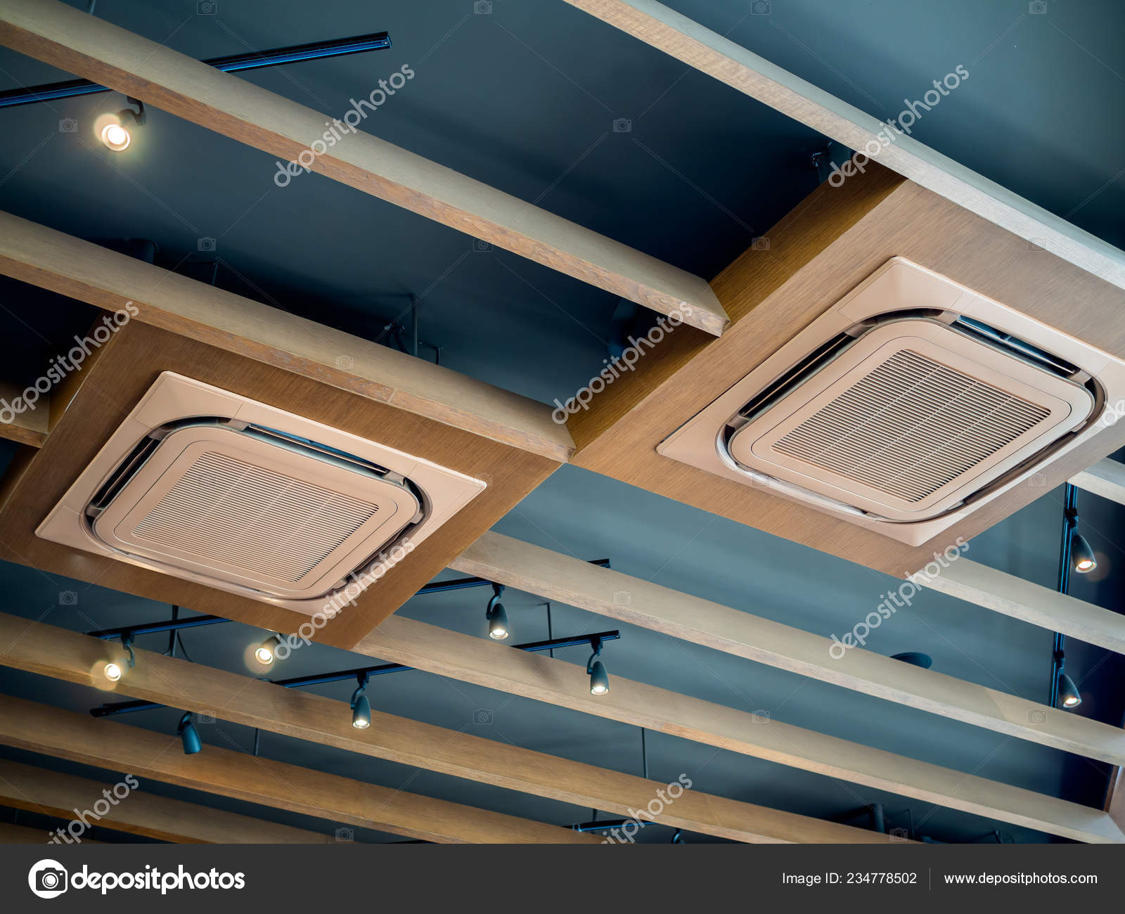 Modern Brown Ceiling Mounted Cassette Type Air Conditioner