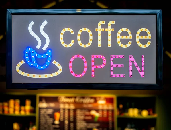 LED coffee shop sign. \