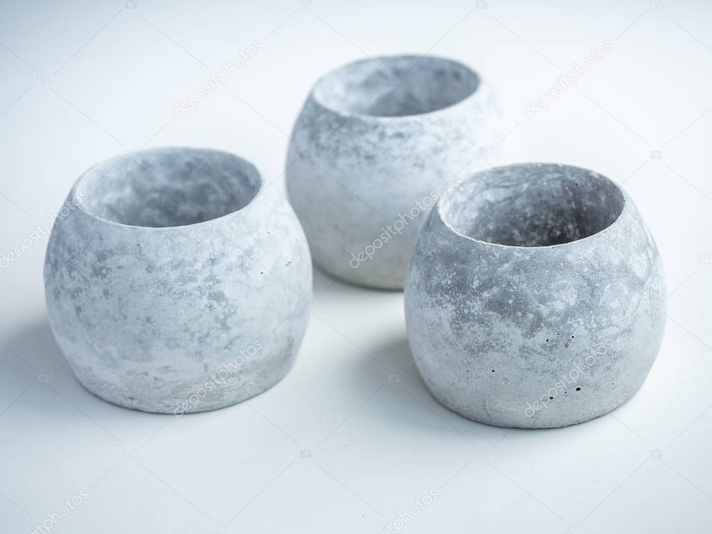 Concrete pot. Modern geometric concrete planter.