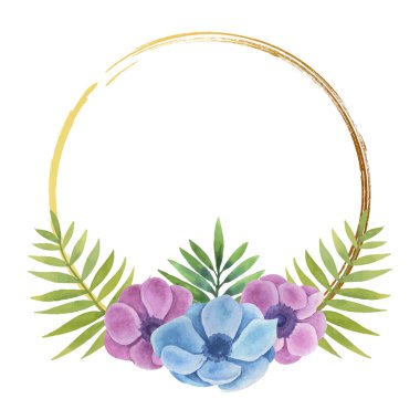 Suluboya çiçek çelenk