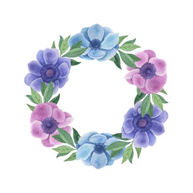 çiçek çerçeve şablonuyla suluboya davet