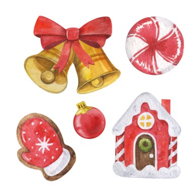 Neşeli Noel suluboya toplama