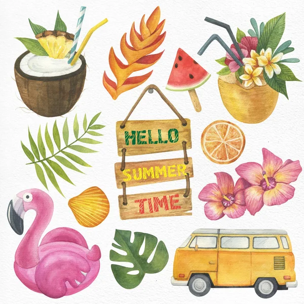 Tropical Collection Watercolor — Stock Photo, Image