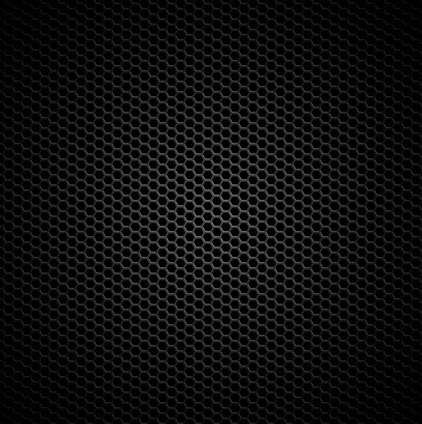 Black futuristic textured background. Metal hexagon net. — Stock Vector