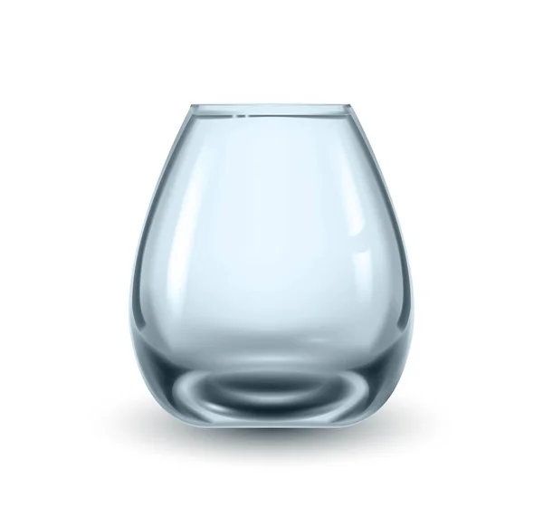Άδειο γυαλί χωρίς νερό μπροστά από το λευκό φόντο. — Διανυσματικό Αρχείο