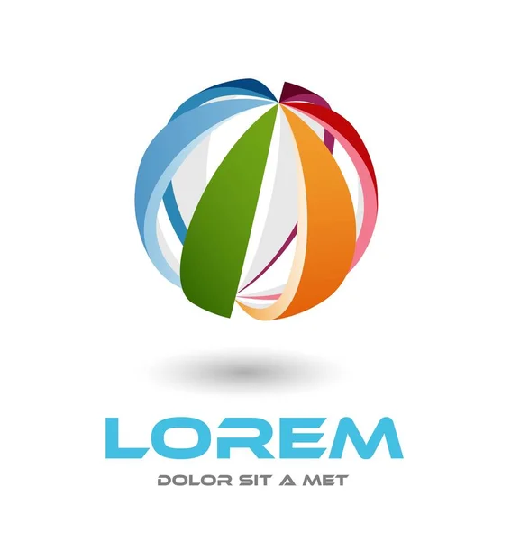 Icono abstracto colorido de alta tecnología - 3d vector logo Ilustración de stock