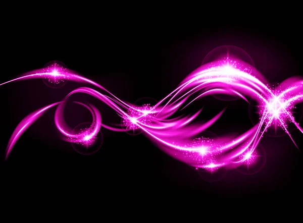 Векторные удивительные красочные волны на черном фоне — стоковый вектор