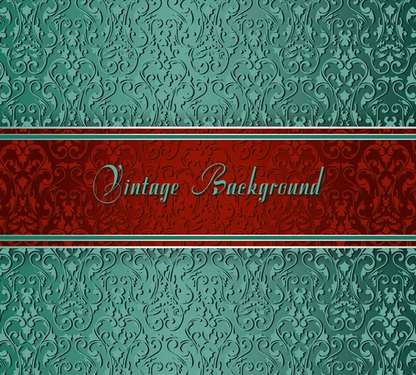 Elegante tarjeta vintage. Fondo de diseño con patrón vintage adornado. Ilustración vectorial — Archivo Imágenes Vectoriales