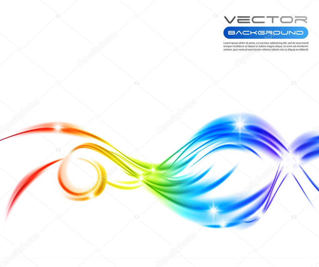 Vector awesome abstract colorful waves on white background