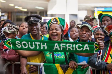 Johannesburg, Güney Afrika, 20 Eylül - 2016: Güney Afrika destekçileri kutluyor.