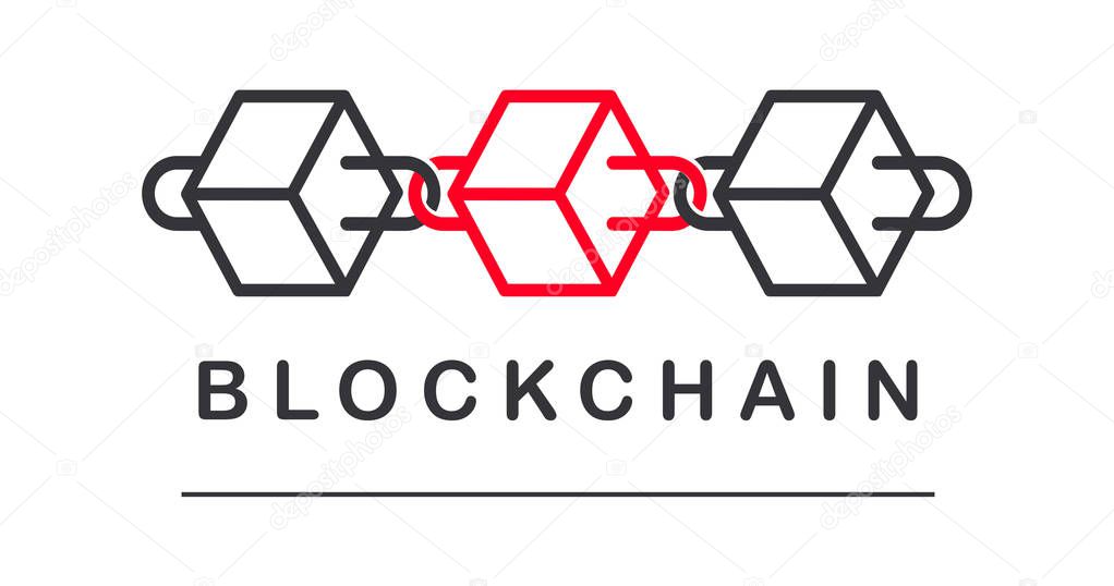 Block Chain Logo. Illustration of block chain concept.