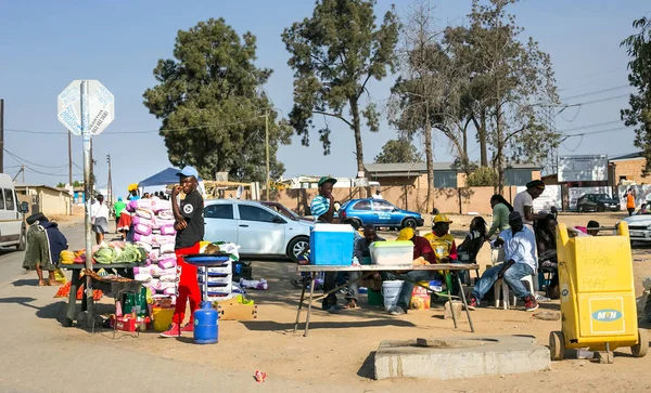 Johannesburgo Sudáfrica Septiembre 2018 Puesto Frutas Puesto Carga Tiempo Aire — Foto de Stock