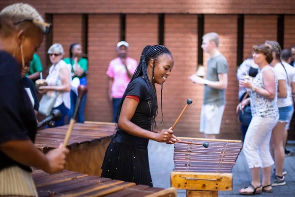 Γιοχάνεσμπουργκ Νότια Αφρική 24Th Φεβρουαρίου 2019 Γυναίκες Που Παίζουν Marimba — Φωτογραφία Αρχείου