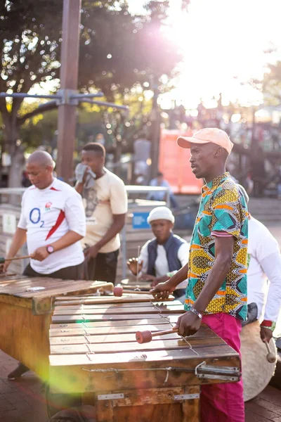 Cape Town Republika Południowej Afryki Kwietnia 2019 Muzyk Preforming Marimba — Zdjęcie stockowe
