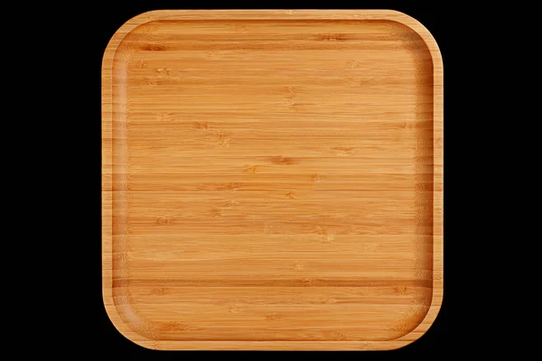 Wood Tableware Closeup Isolated Black — Stock Photo, Image