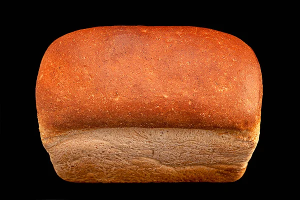 Kwadratowy Chleb Odizolowany Czarnym Tle — Zdjęcie stockowe