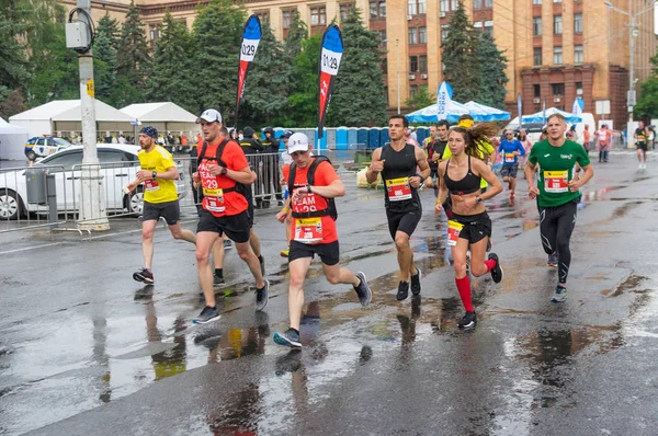 Dnipro Ukrayna Mayıs 2018 Grup Başı Interipe Dnipro Yarı Maraton — Stok fotoğraf