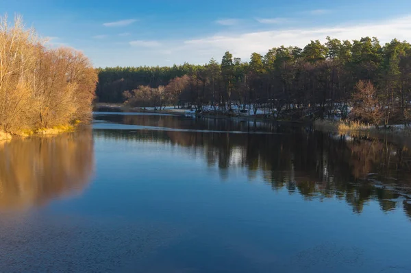 Morning Landscape Vorskla River Late Autumnal Season Ukraine — Stock Photo, Image