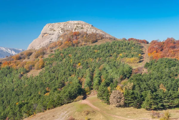 Autumn Man Glade Mountain Pasture Demerdzhi Crimea Ukraine — Stock Photo, Image