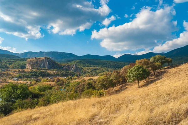 Paisaje Las Montañas Crimea Cerca Roca Roja Lugar Para Los — Foto de Stock
