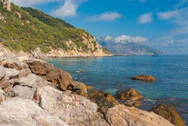 Cape Martyan rezerv, Kırım yarımadası Karadeniz kıyısında, bahar yatay