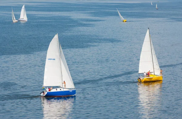 Dnepropetrovsk Ucraina Maggio 2010 Yacht Regata Sul Fiume Dnepr Durante — Foto Stock