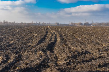 Merkezi Ukrayna tarım manzara geç sonbahar sezonu