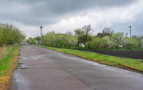 Krajina Venkovské Silnici Vzdálené Vesnice Terny Poltavskaya Oblast Ukrajina Zatažené — Stock fotografie