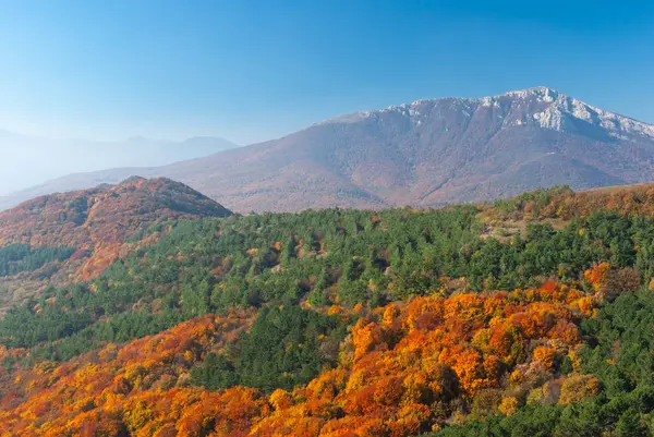 Autumnal View Mountain Pasture Demerdzhi Chatyr Dah Mountainous Massif Crimean — Stock Photo, Image